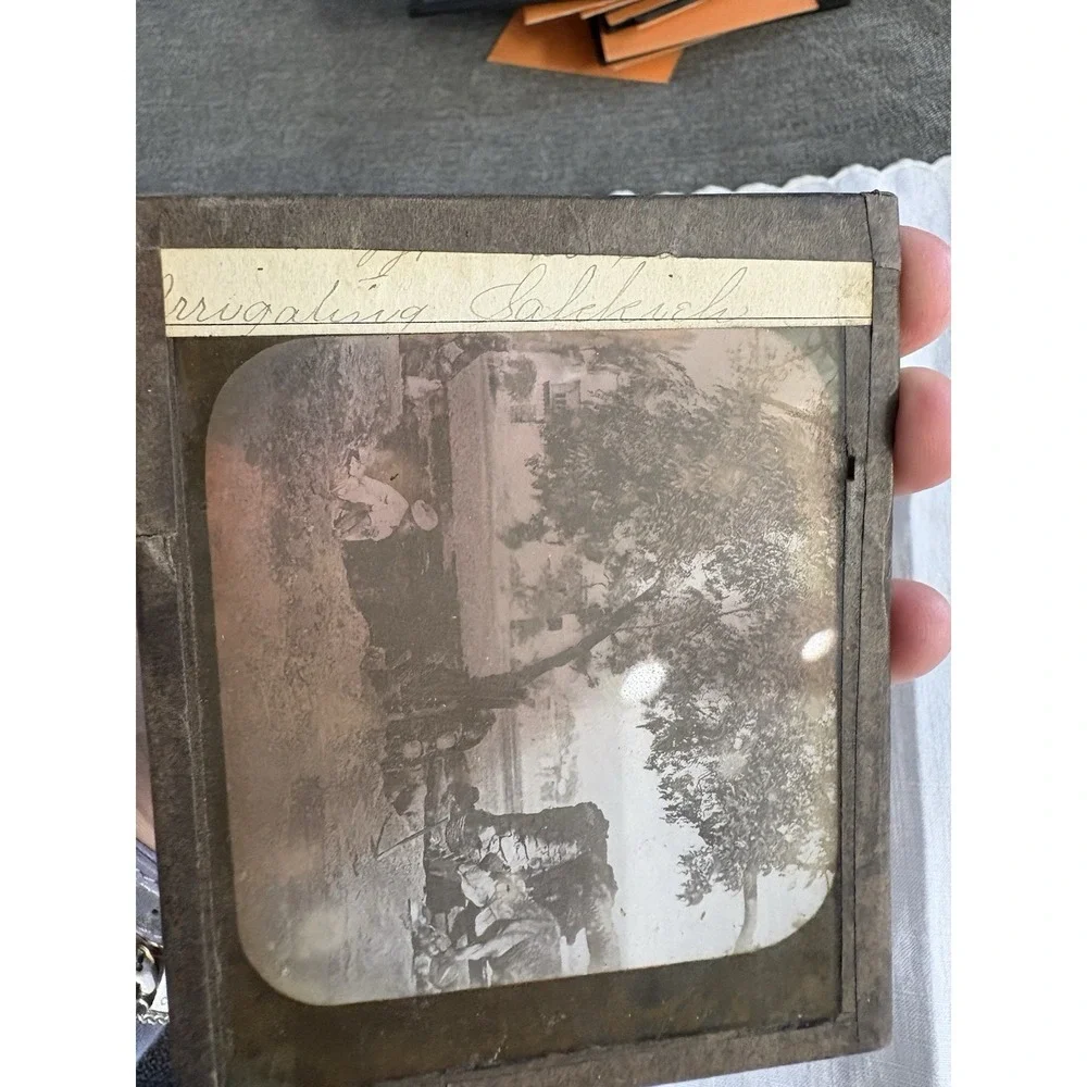 Magic Lantern GLASS Ephemera‎ Farming Irrigating Salekiela?